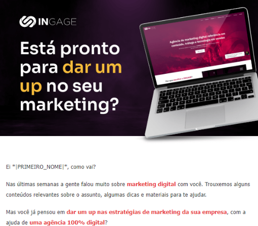 Exemplo de email marketing promocional